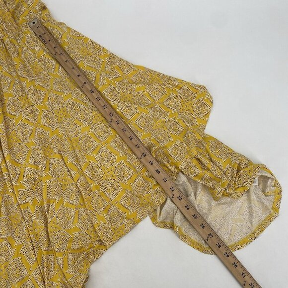 MAEVE Anthropologie Size XS Fete Yellow Handkerchief Midi Dress - Picture 11 of 16